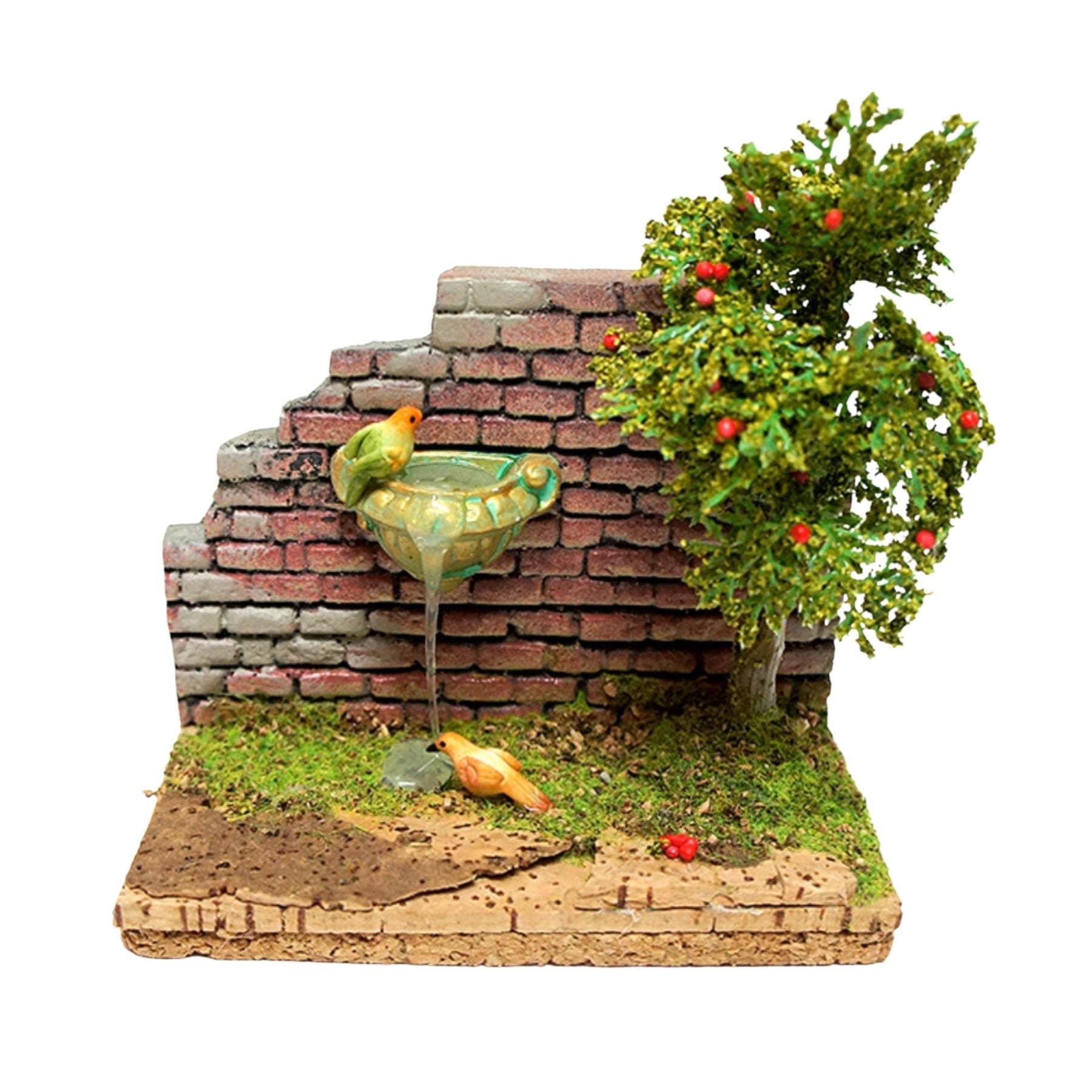 Belenes Artesanos - Árbol con fuente y pájaros