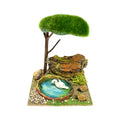 Belenes Artesanos - Árbol con lago, cisne con cría y tortugas