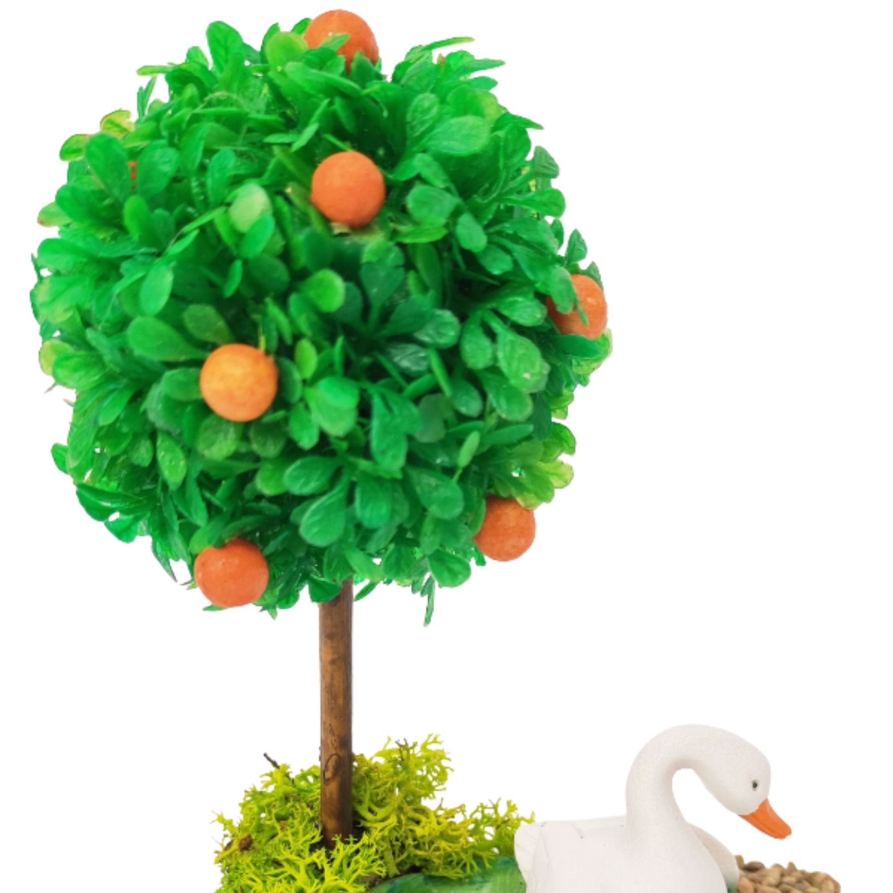 Belenes Artesanos - Árbol con lago, cisne y caracol