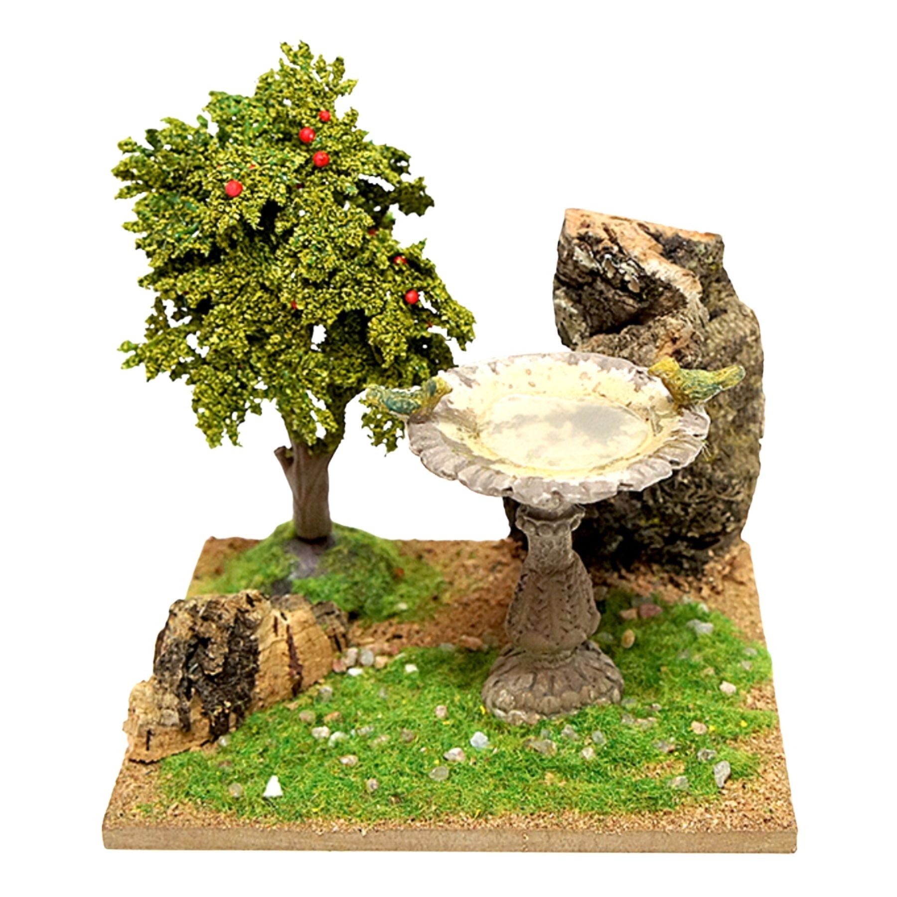 Belenes Artesanos - Árbol con fuente y pájaros (Copia)