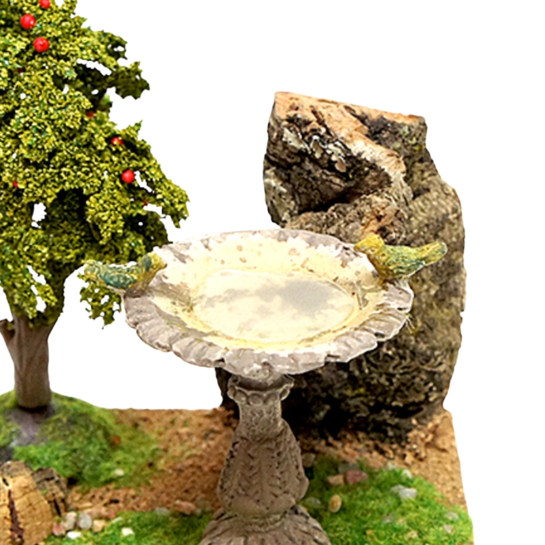 Belenes Artesanos - Árbol con fuente y pájaros (Copia)