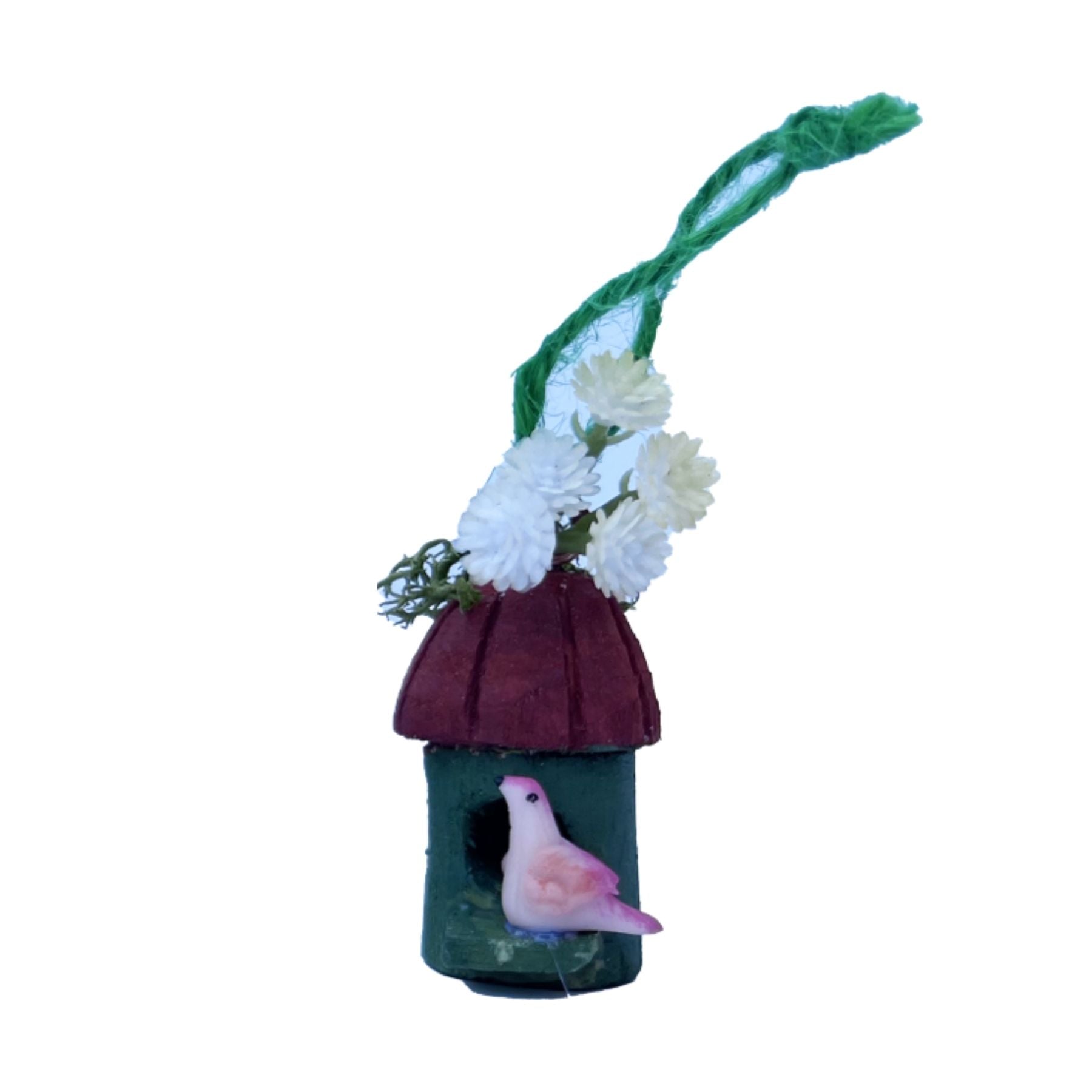 Casita de pájaro con detalle floral