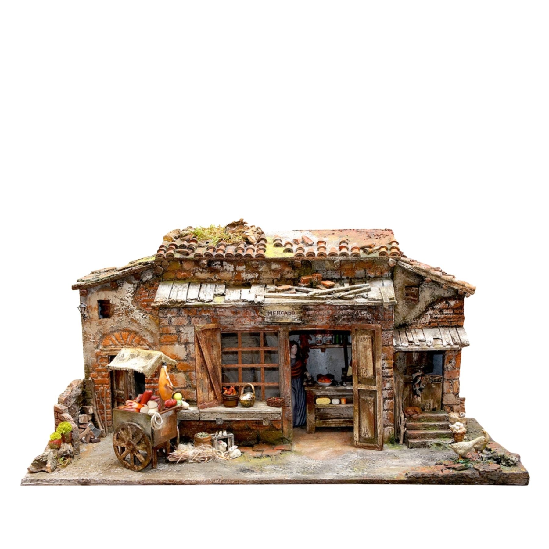 Belenes Artesanos - Mercado con casas