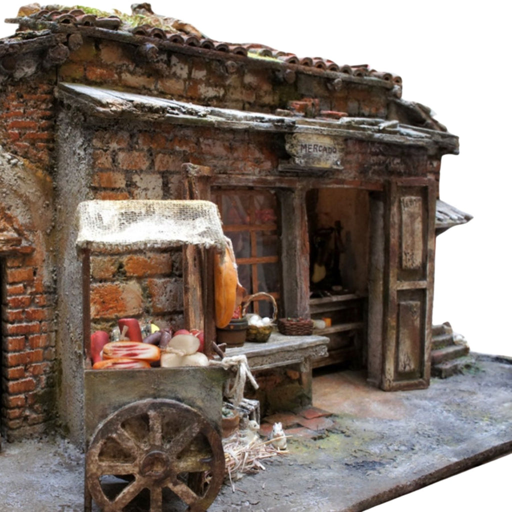 Belenes Artesanos - Mercado con casas