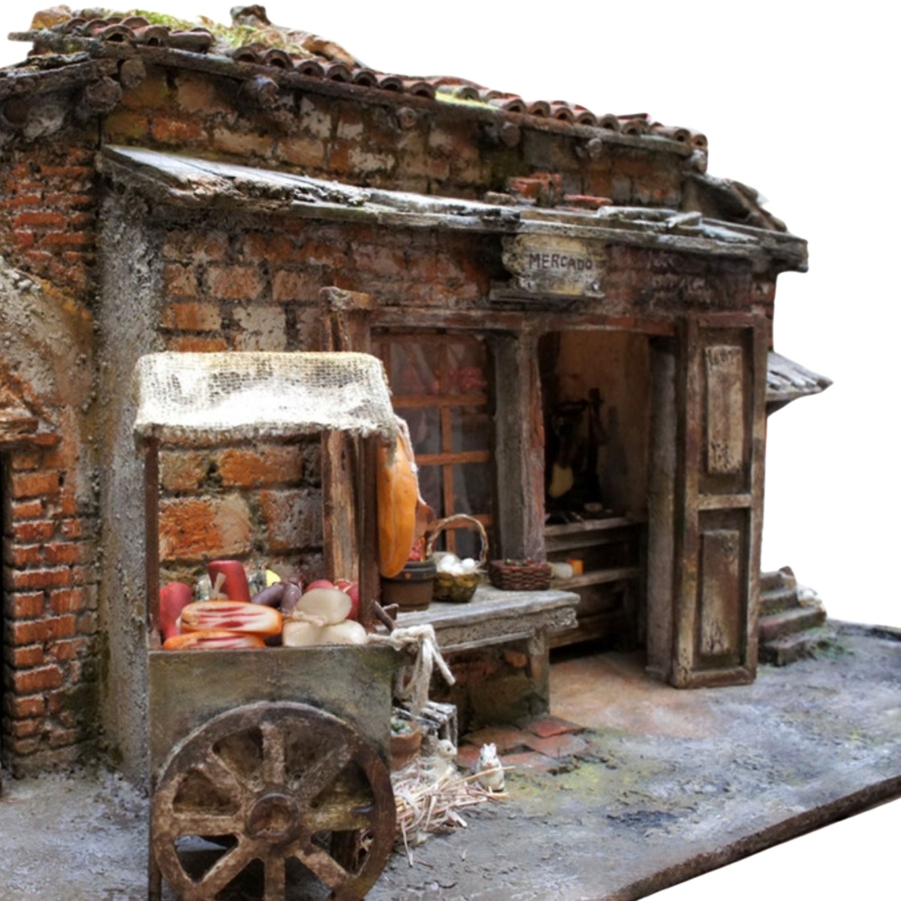 Belenes Artesanos - Mercado con casas