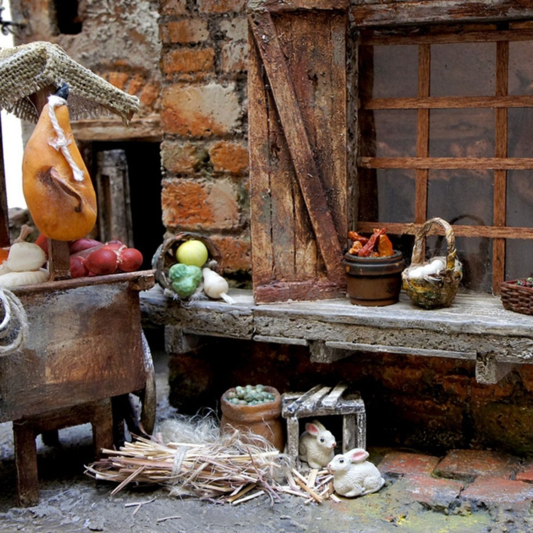 Belenes Artesanos - Mercado con casas