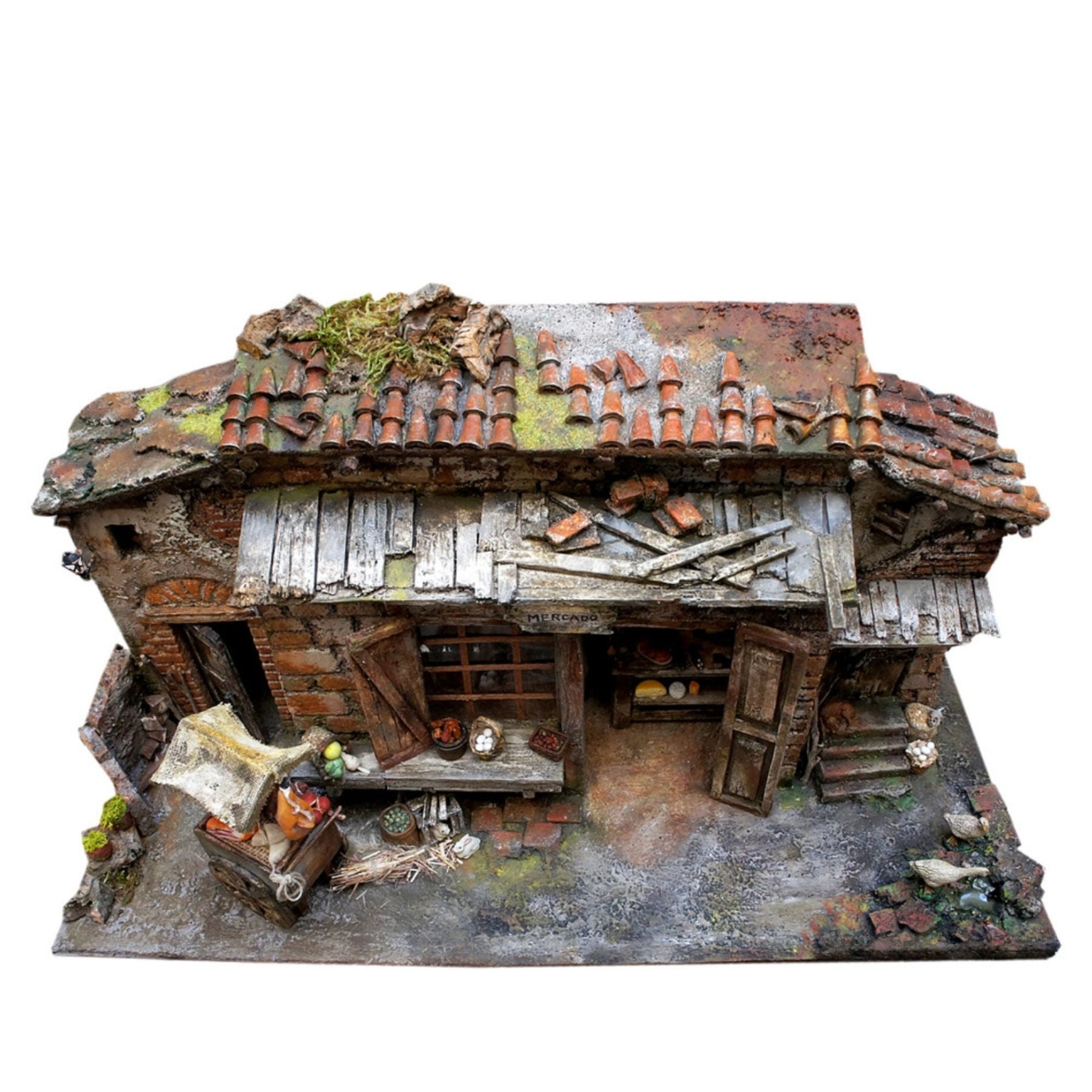 Belenes Artesanos - Mercado con casas