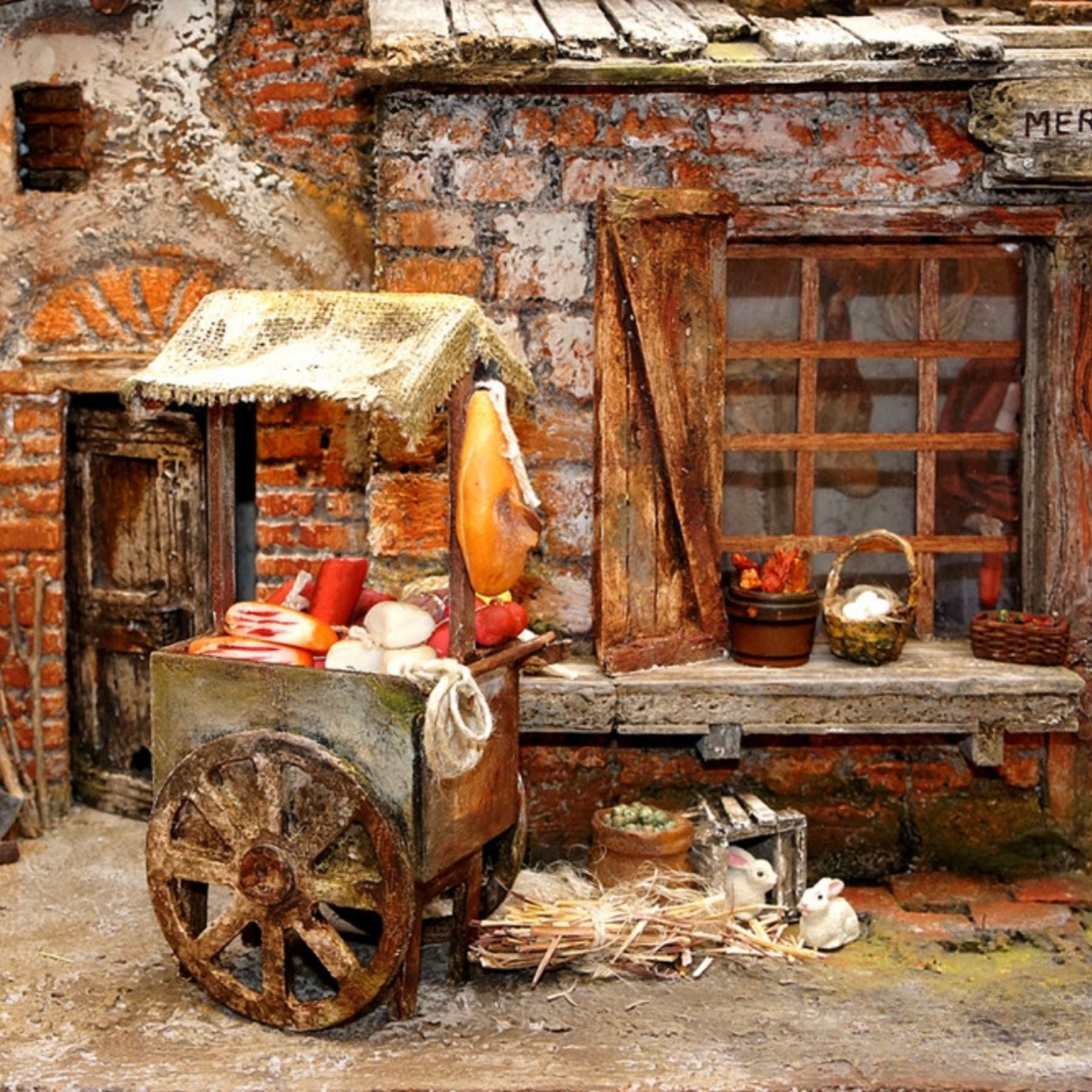 Belenes Artesanos - Mercado con casas