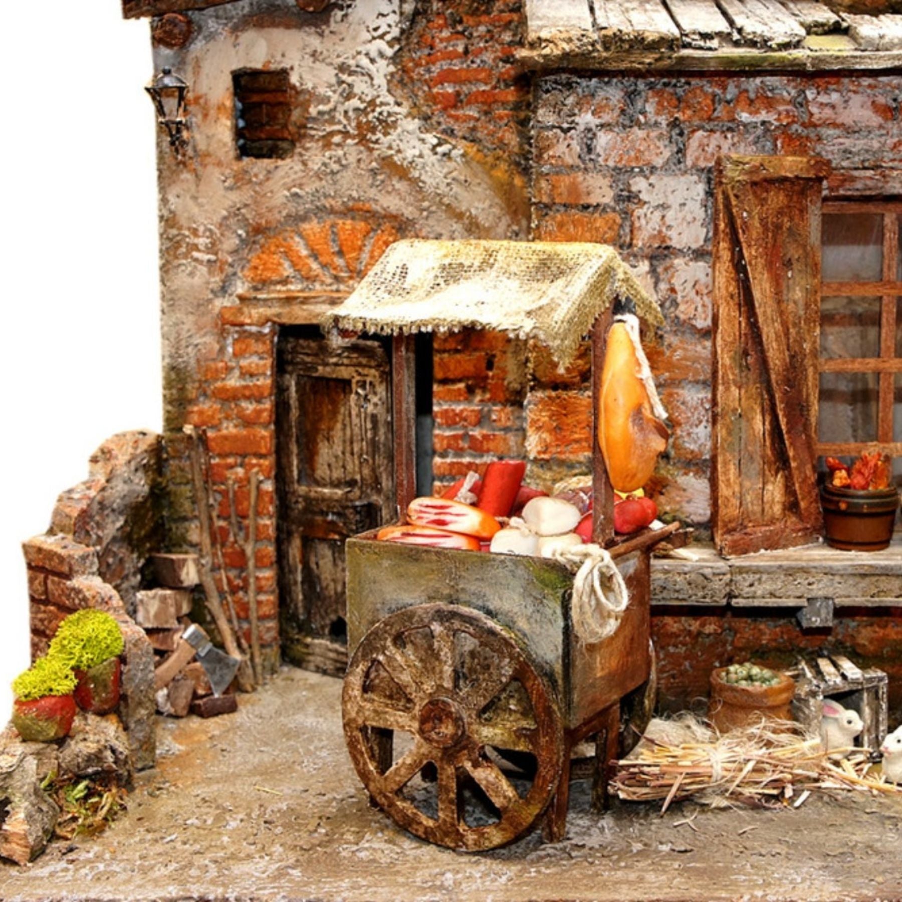 Belenes Artesanos - Mercado con casas