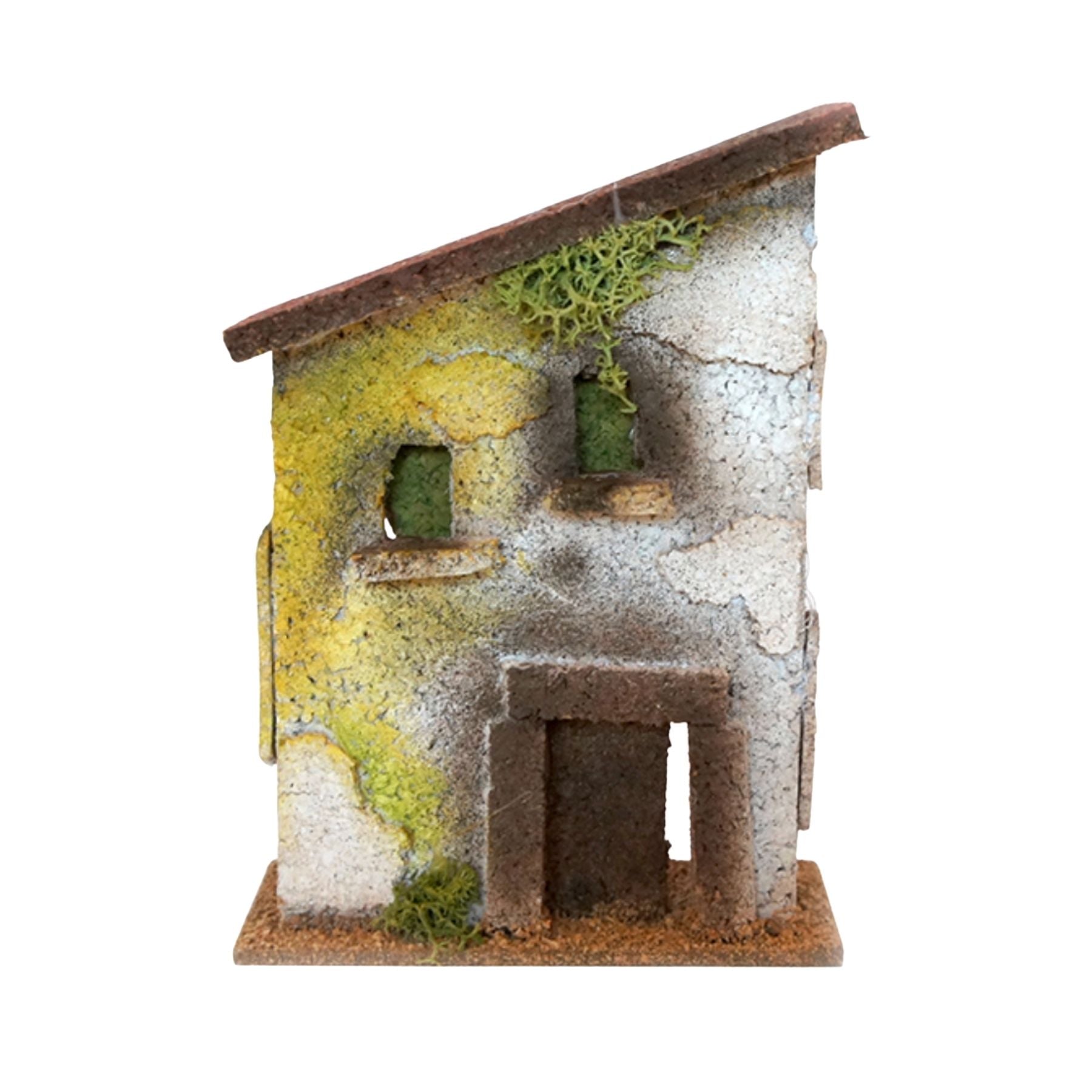 Casa con tejado rojo inclinado