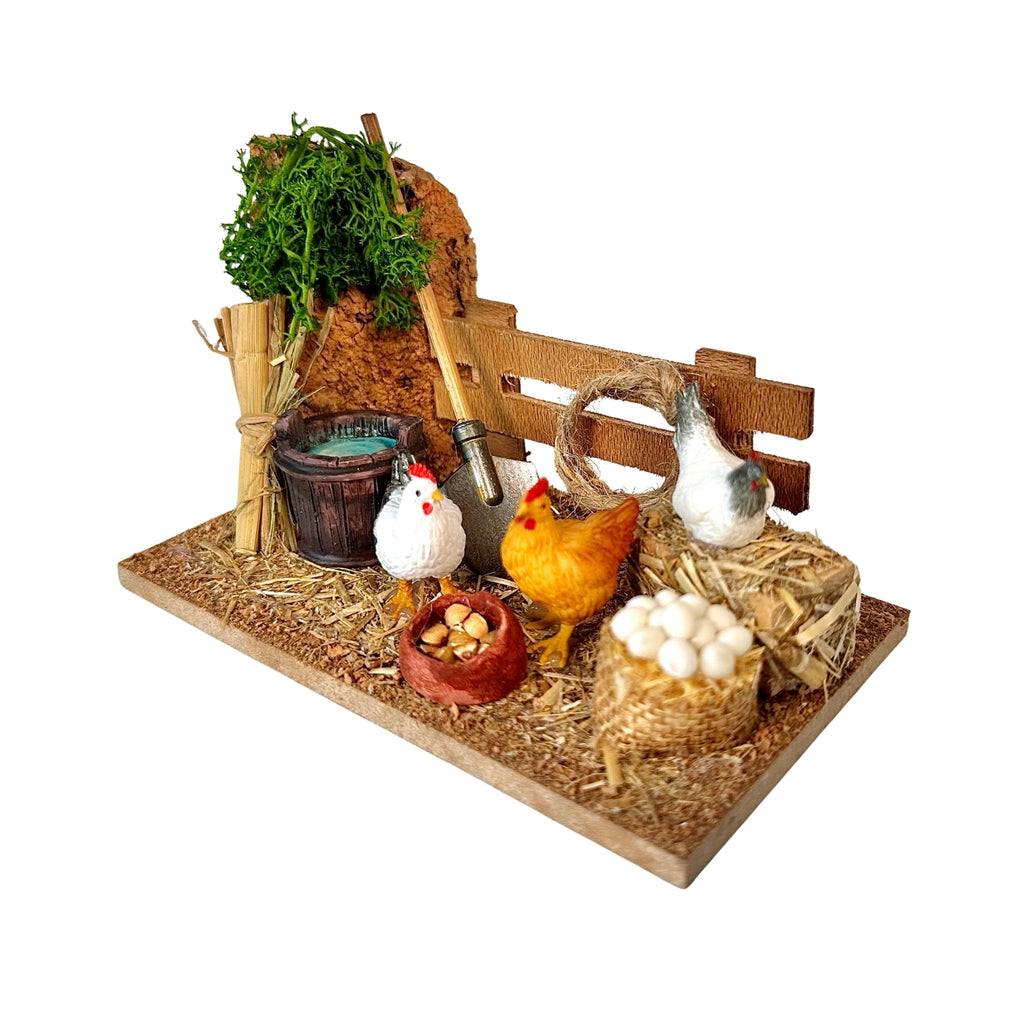 Belenes Artesanos - Corral con gallinas