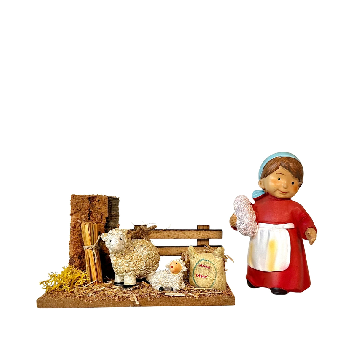Belenes Artesanos - Corral de ovejas (ovejas Naïf de Oliver)