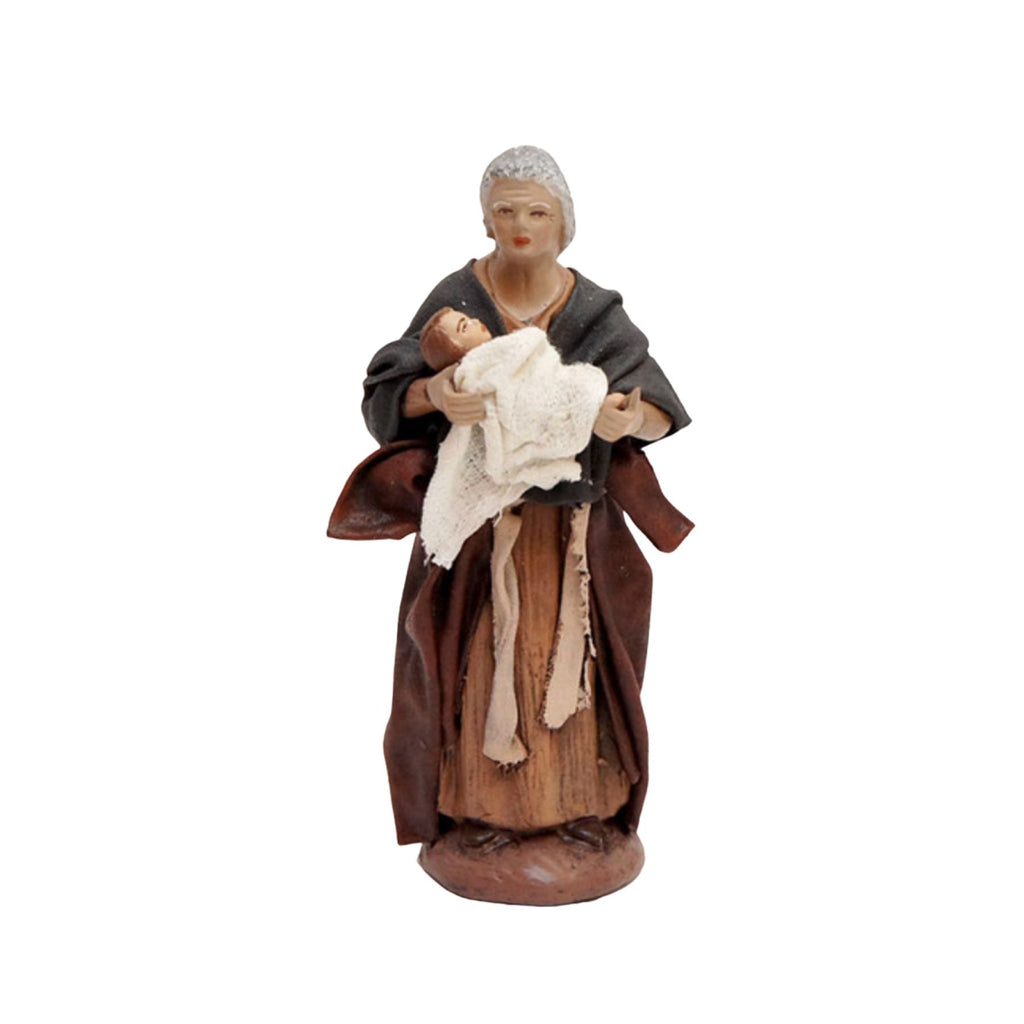 Belenes Artesanos - Mujer anciana con bebé