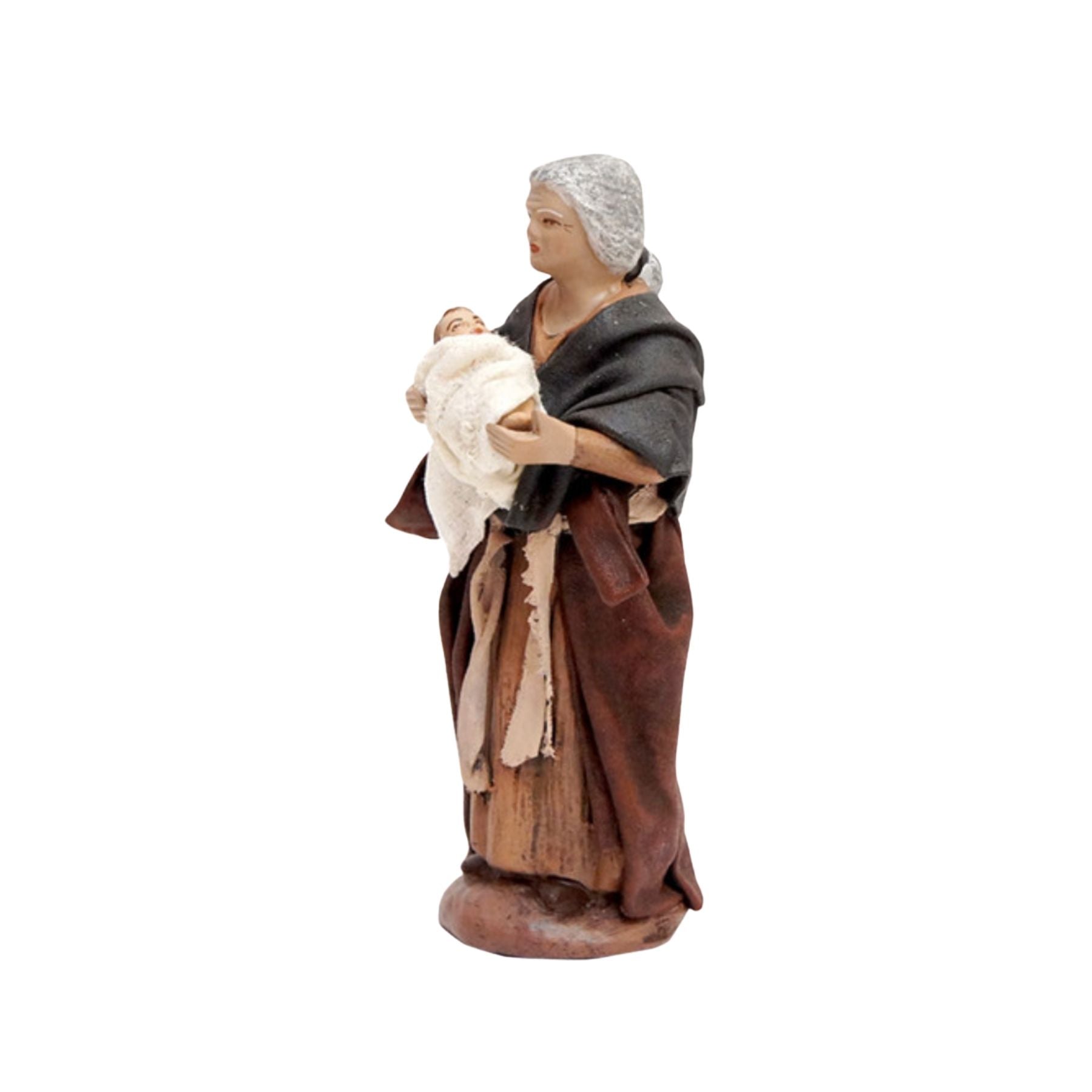 Belenes Artesanos - Mujer anciana con bebé