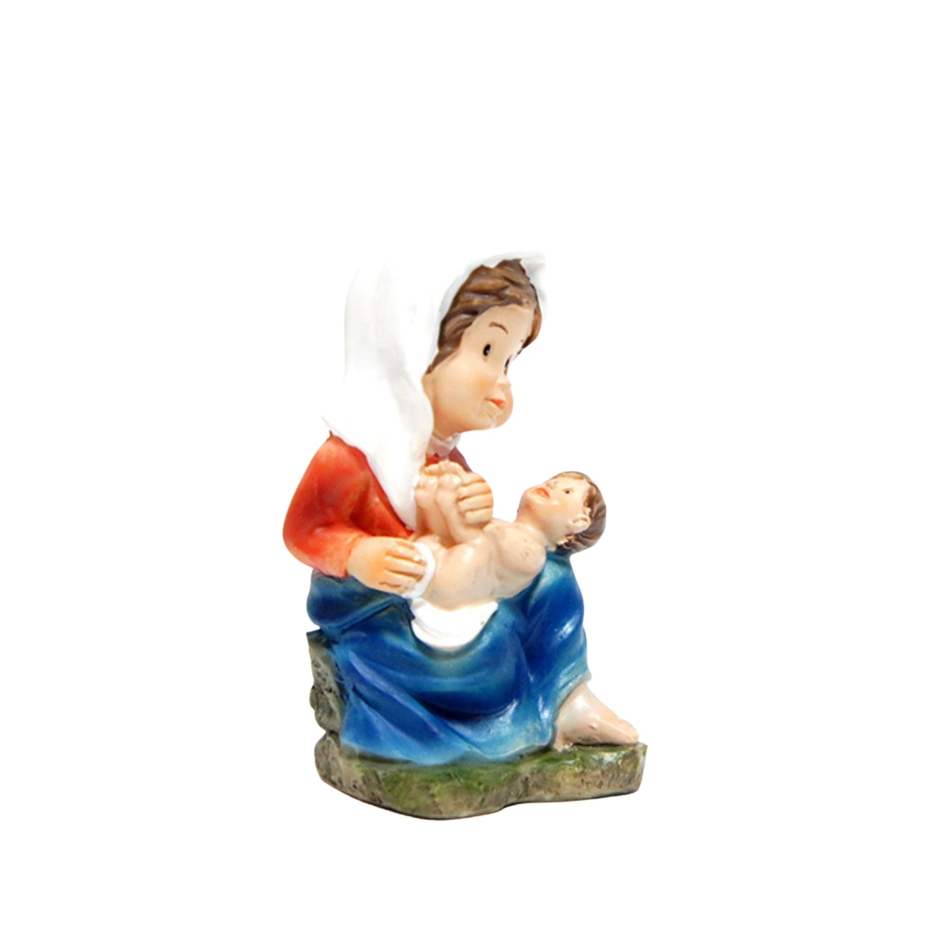 María o pastora limpiando al niño