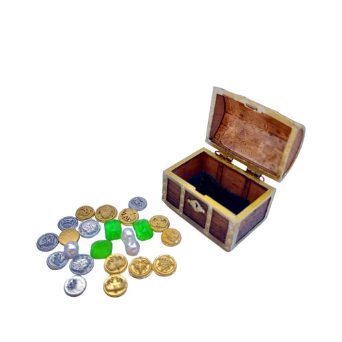 Belenes Artesanos - Cofre del Tesoro con Monedas y Joyas