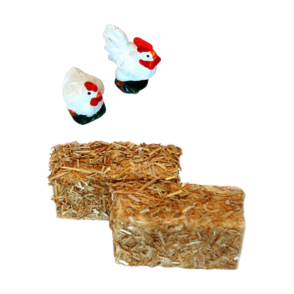 Pack de gallinas y fardos de paja
