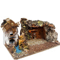 Belenes Artesanos - Portal con luz de cueva y molino con motor
