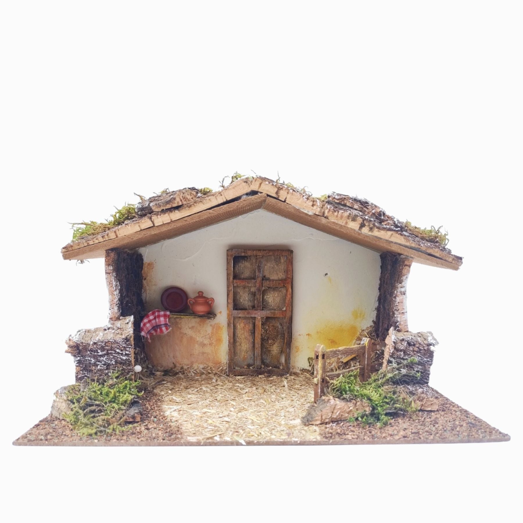 Belenes Artesanos - Portal con puerta de madera