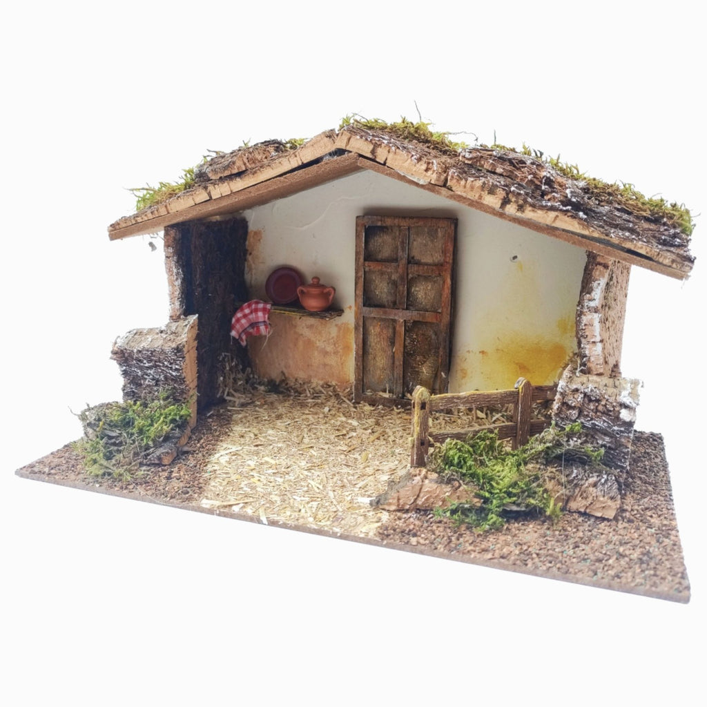 Belenes Artesanos - Portal con puerta de madera