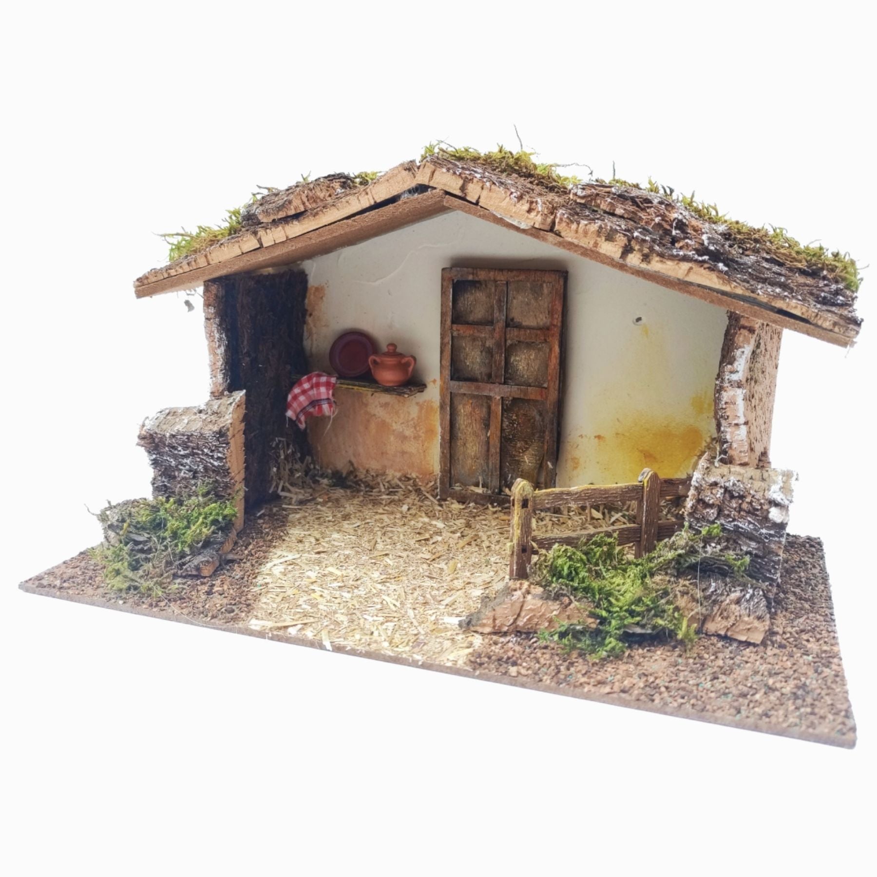 Belenes Artesanos - Portal con puerta de madera