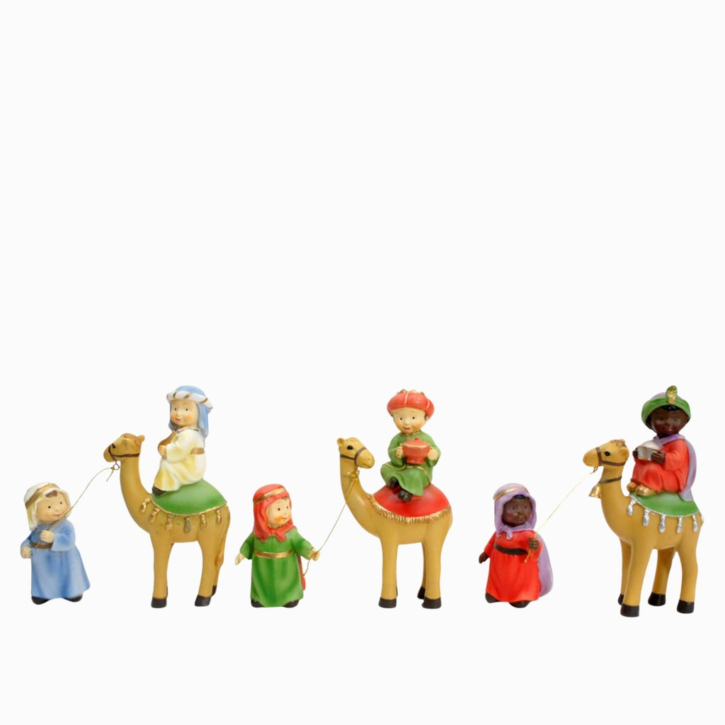 Belenes Artesanos - Reyes a camello con pajes