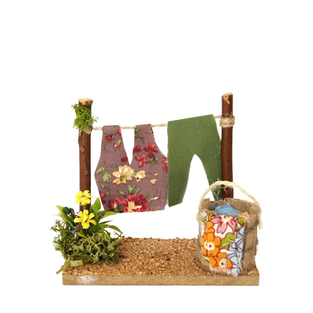 Belenes Artesanos - Pack tendedero y cubo de ropa