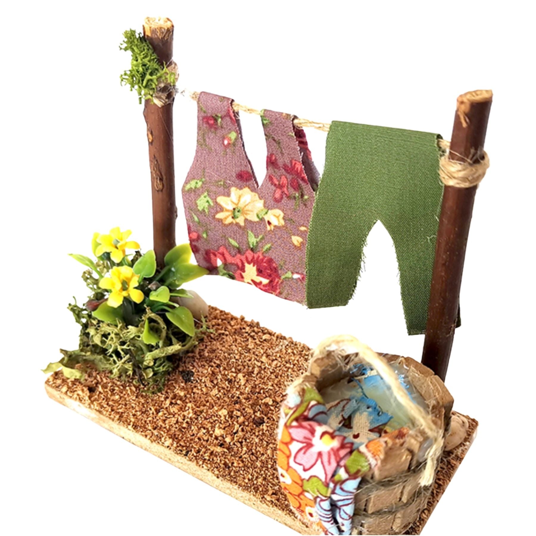 Belenes Artesanos - Pack tendedero y cubo de ropa